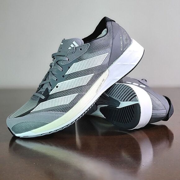 Adidas Adizero Adios 7 Women's Grey Running Shoes White Black Size 8.5 Pro X New - Picture 1 of 13